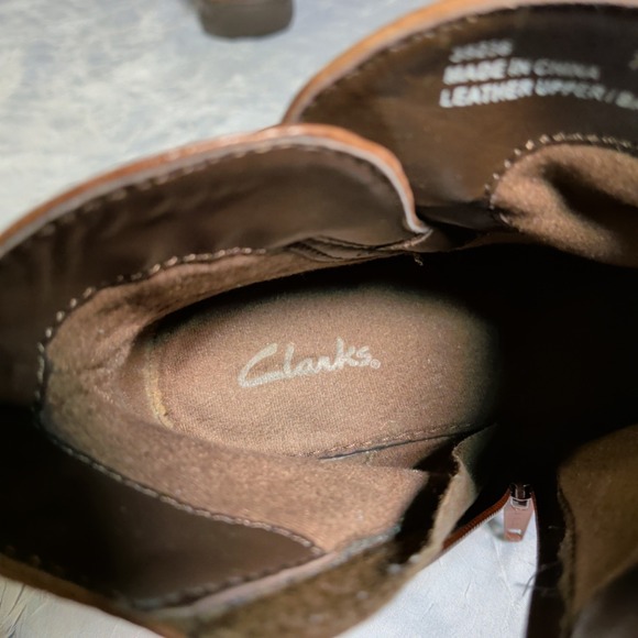 Clarks Chris Sydney Boots Womens Size 7M Slouch Booties Side Zip Bohemian Boho - Picture 7 of 9